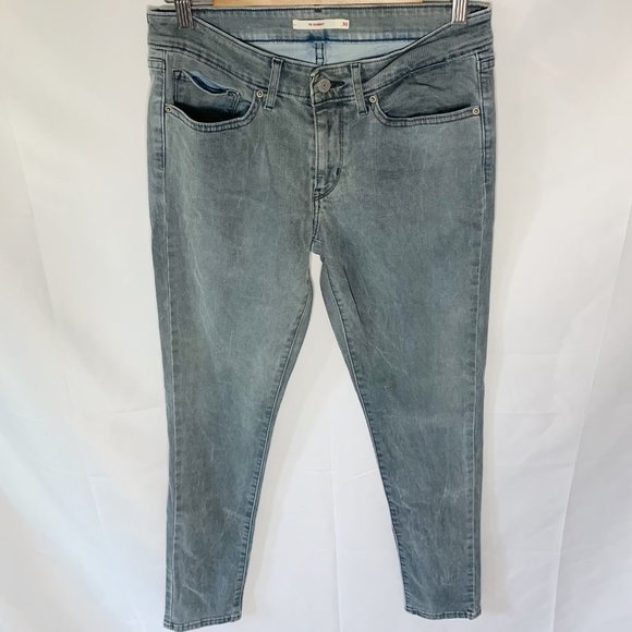 Levi's 711 Skinny Jeans Size 30 Grey/Blue - Picture 2 of 7